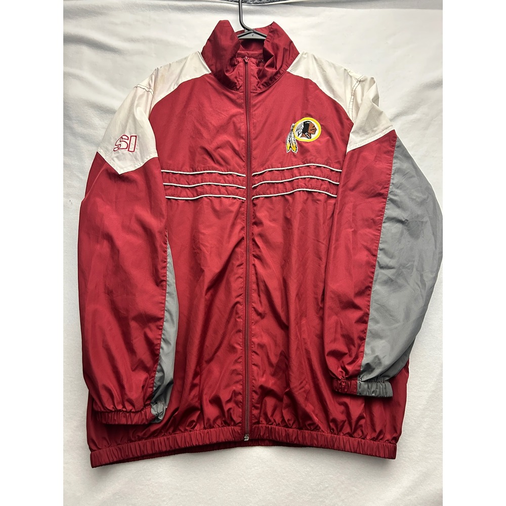 Vintage NFL Washington Redskins G-III Windbreaker Jacket Mens Large Burgundy Zip
